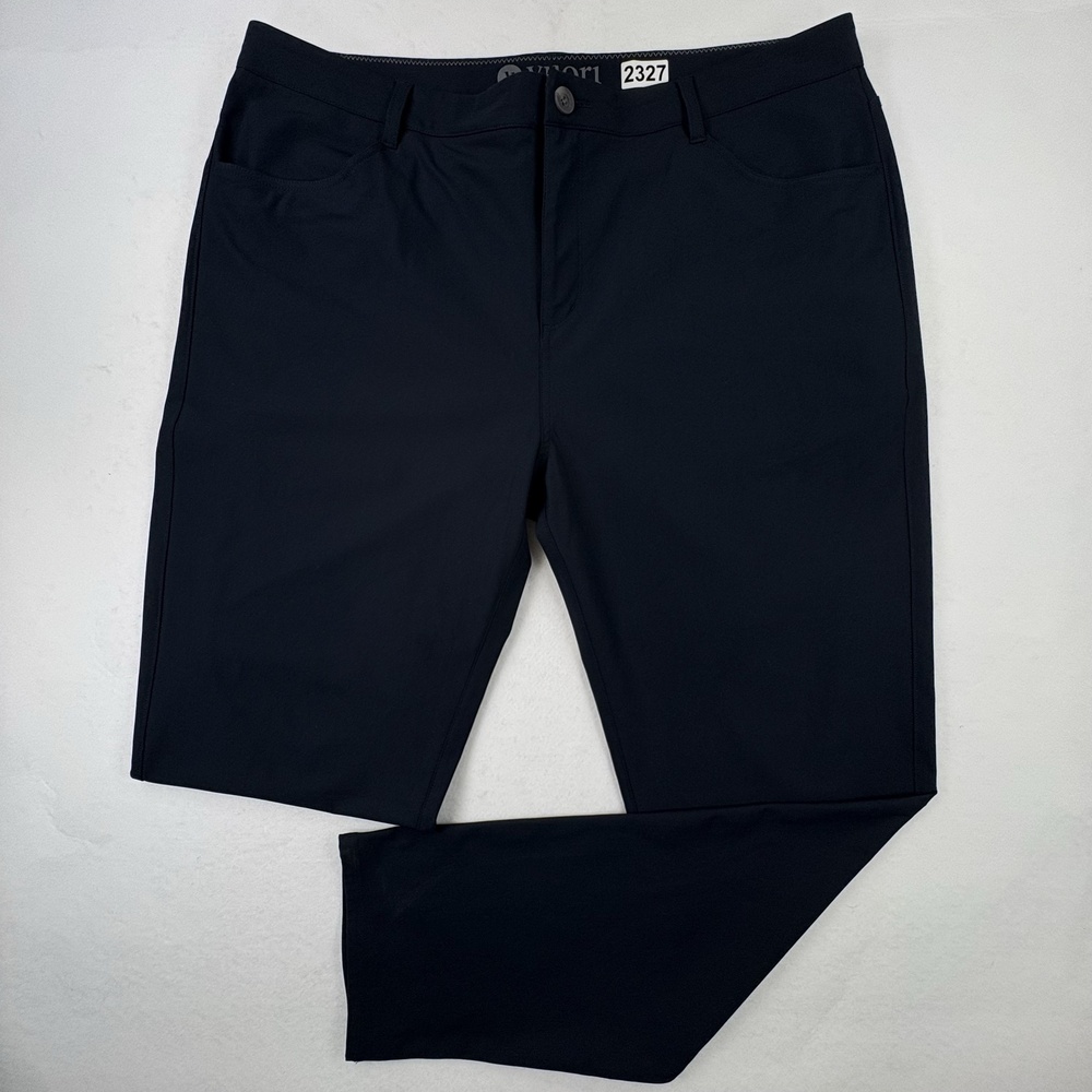 Vuori Meta Pants Mens 38 Black Athletic Slim Fit Stretch Performance Golf NEW